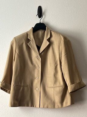Southern Lady Women's Tan Single-Breasted Blazer, Size 16